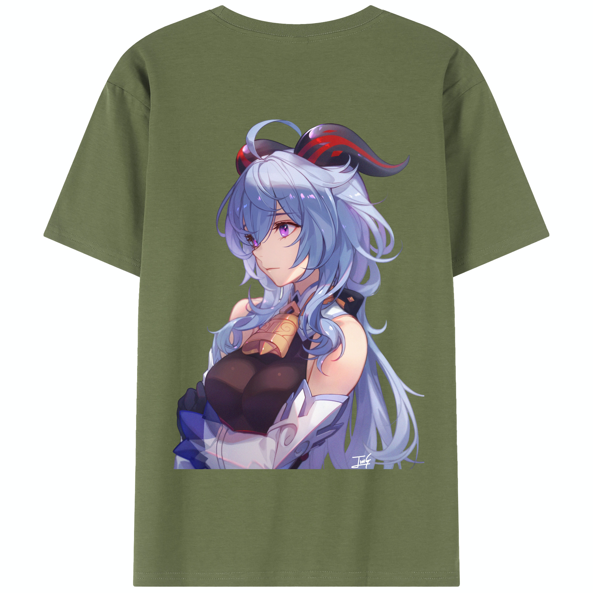 げんし神 甘雨 かんう genshin Ganyu 綿100％半袖Tシャツ（背面プリント）